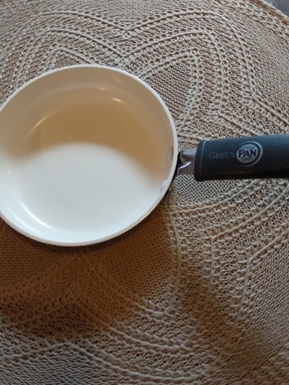 GreenPan Cream Ceramic Fry Pan with Black Handle